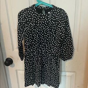 Zara Black and White Polka Dot Kids Dress